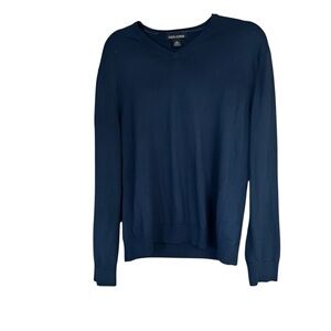 Banana Republic 100% Merino Wool Sweater Size L Blue V-Neck